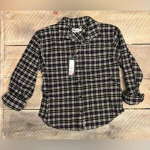 Alpine Design Women’s Midweight Flannel Size XS Navy Cream Timberline Plaid